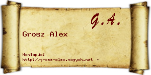 Grosz Alex névjegykártya